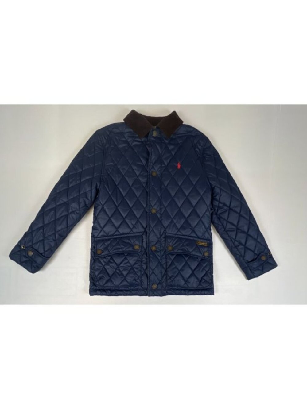 Polo Ralph Lauren Boys Navy Blue Quilted Jacket Size M (10-12) Button Front Coat